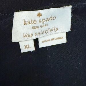 kate spade black top with gold logo label